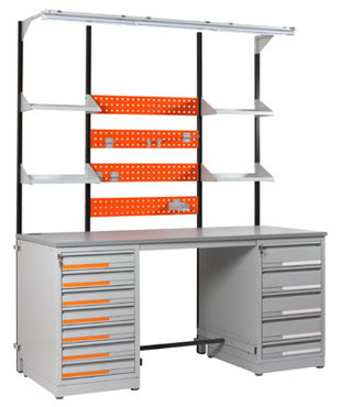 Tavolo laboratorio con piano in laminato - Bertolesi srl