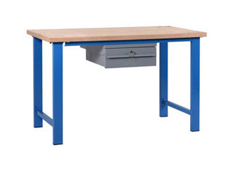 Tavolo officina con piano in legno e cassetto - Bertolesi srl