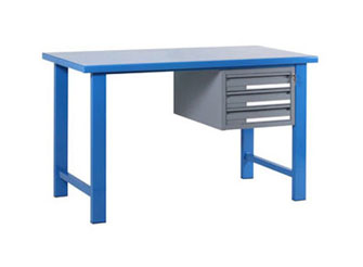 Tavolo officina con piano in metallo e cassettiera - Bertolesi srl